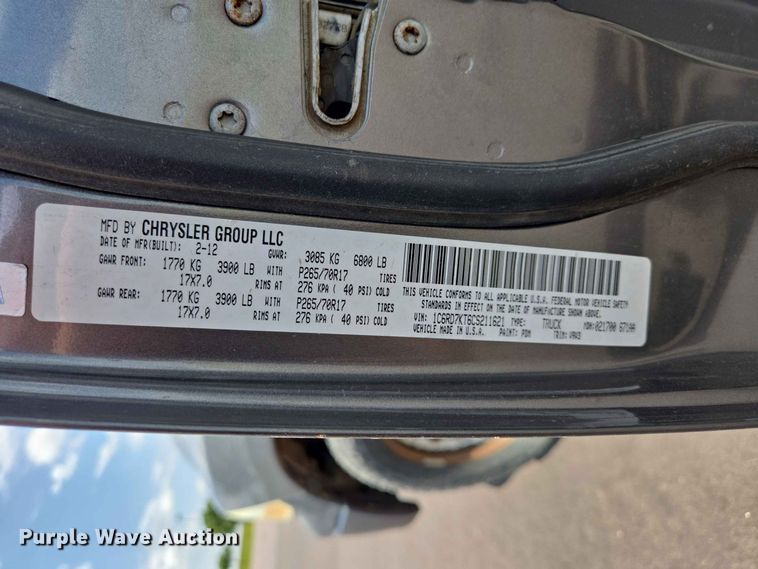 image for item ER1787 2012 Dodge Ram 1500 Crew Cab pickup truck