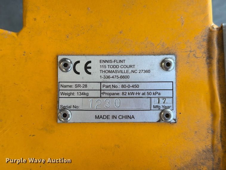 image for item ER1794 2017 Dennis-Flint SR-28 infrared heater