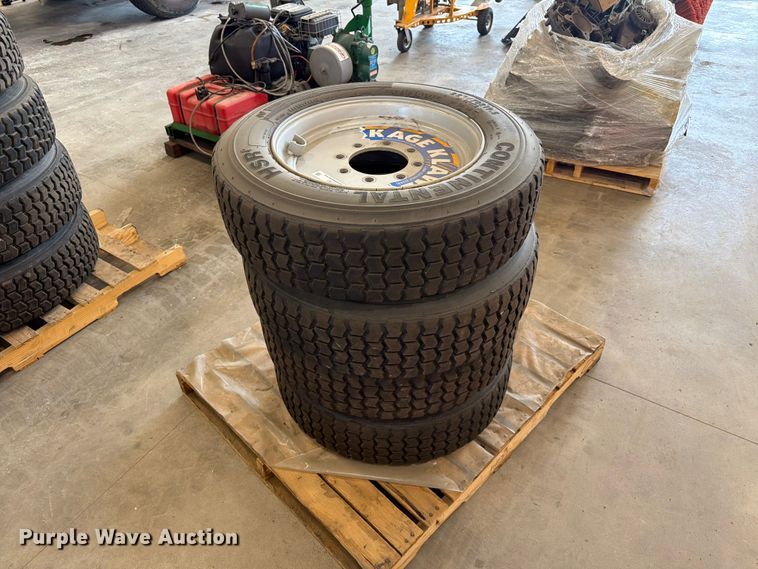 image for item ER1797 (4) Kage Klawz 225/70R19.5 tires and wheels