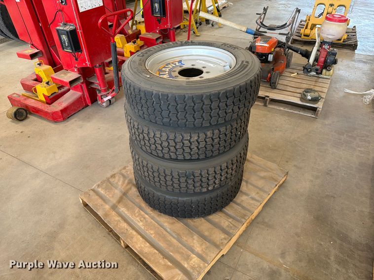 image for item ER1797 (4) Kage Klawz 225/70R19.5 tires and wheels