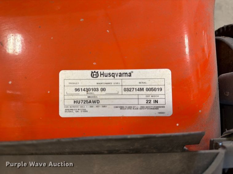 image for item ER1799 Husqvarna HU725AWD push mower