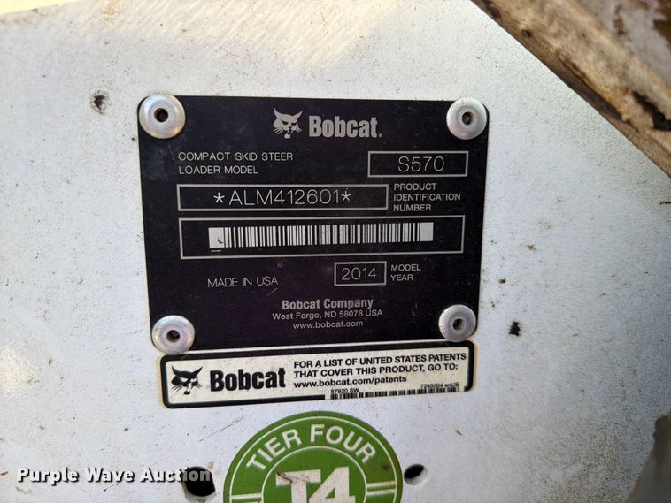 image for item ER1805 2014 Bobcat S570 skid steer loader