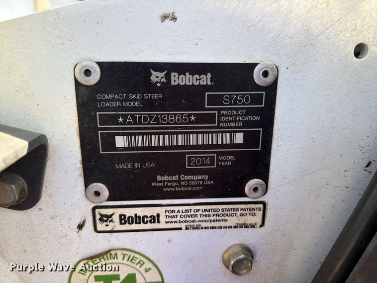 image for item ER1806 2014 Bobcat S750 skid steer loader
