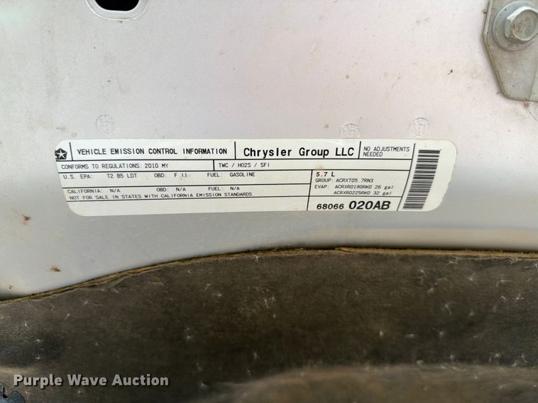 image for item ER1814 2010 Dodge Ram 1500 Ext. Cab pickup truck