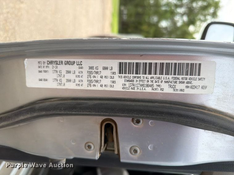 image for item ER1814 2010 Dodge Ram 1500 Ext. Cab pickup truck