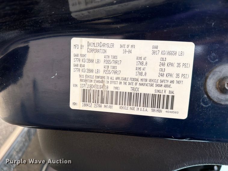 image for item ER1816 2005 Dodge Ram 1500 Ext. Cab pickup truck