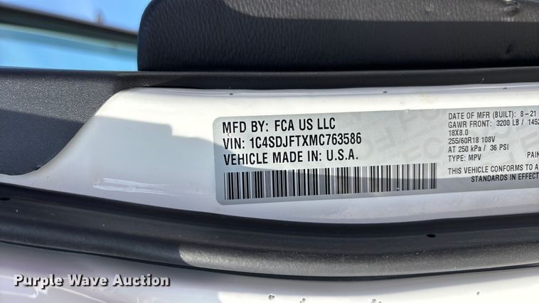 image for item ER3063 2021 Dodge Durango SSV SUV