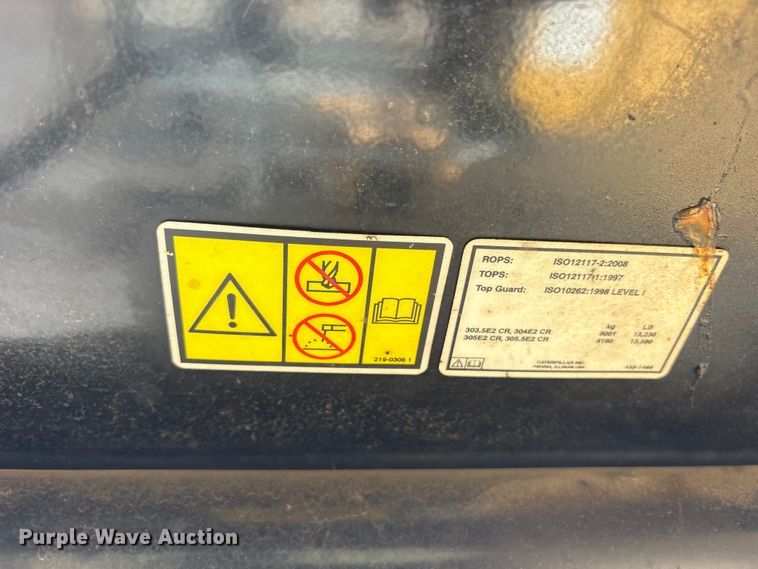 image for item ET0009 2015 Caterpillar 305E2 CR mini excavator
