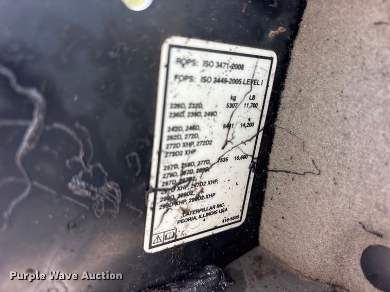 image for item ET0014 2016 Caterpillar 259D tracked skid steer loader