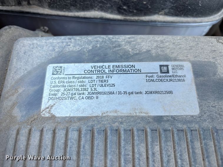 image for item ET0567 2018 Chevrolet Tahoe Police SUV