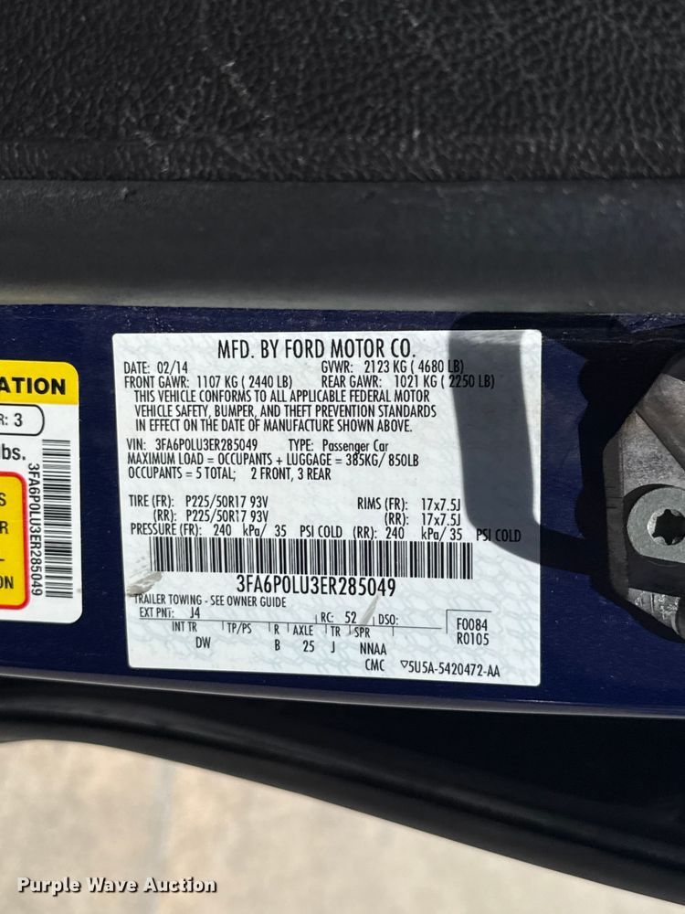 image for item ET6323 2014 Ford Fusion 