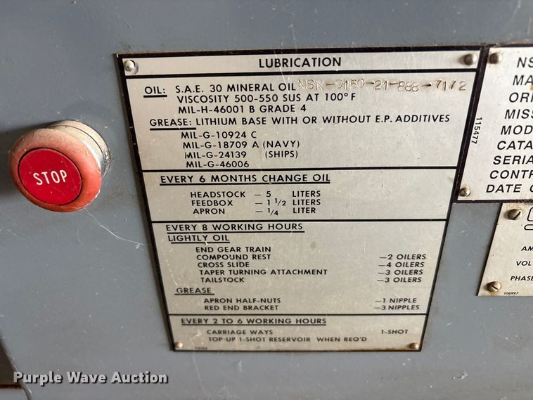 image for item EU5714 1992 Standard modern 1334 lathe