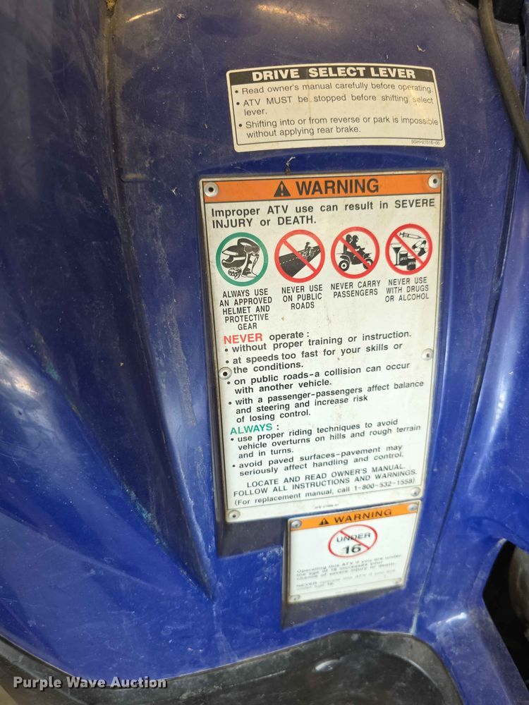 image for item EV2303 2010 Yamaha Grizzle 550 ATV