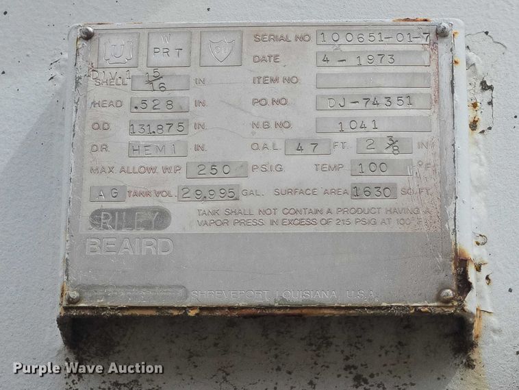 image for item EV5707 1973 Beaird Propane tank