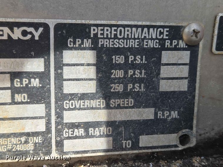 image for item EW0376 1989 Federal Motors pumper fire truck