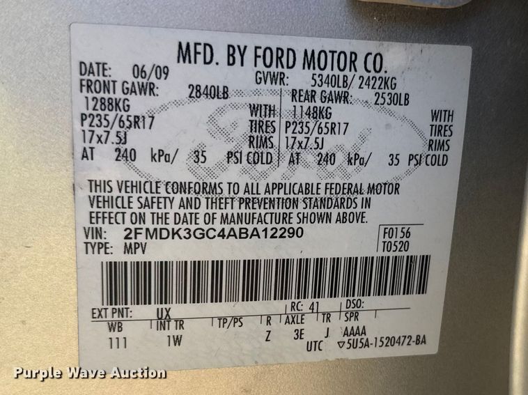 image for item EW4884 2010 Ford Edge SUV
