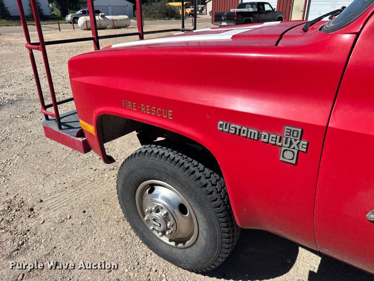 image for item EW4888 1984 Chevrolet K30 flatbed pickup truck
