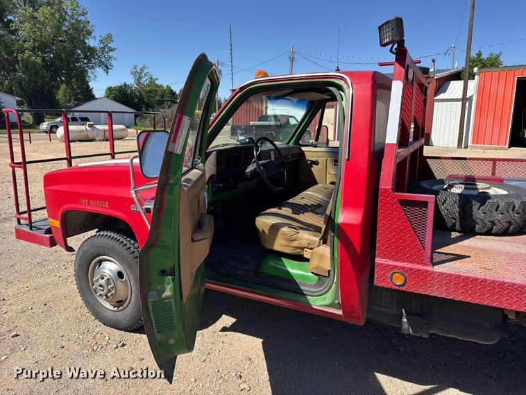 image for item EW4888 1984 Chevrolet K30 flatbed pickup truck