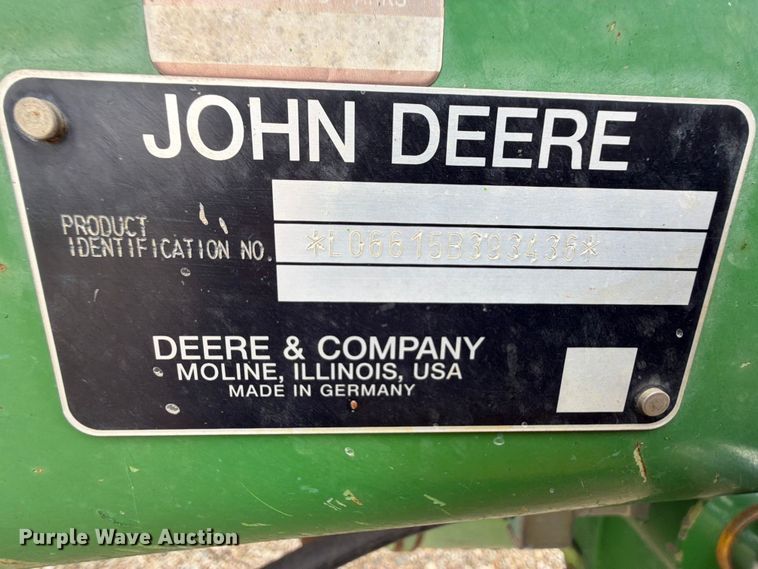 image for item EX2492 2003 John Deere 6615 MFWD tractor