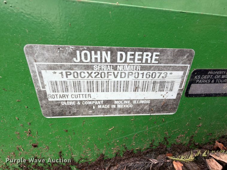 image for item EX2498 John Deere CX20 batwing rotary mower