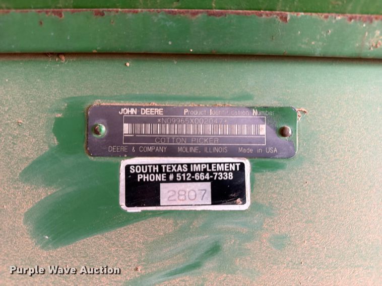 image for item EX3993 John Deere 9965 cotton picker