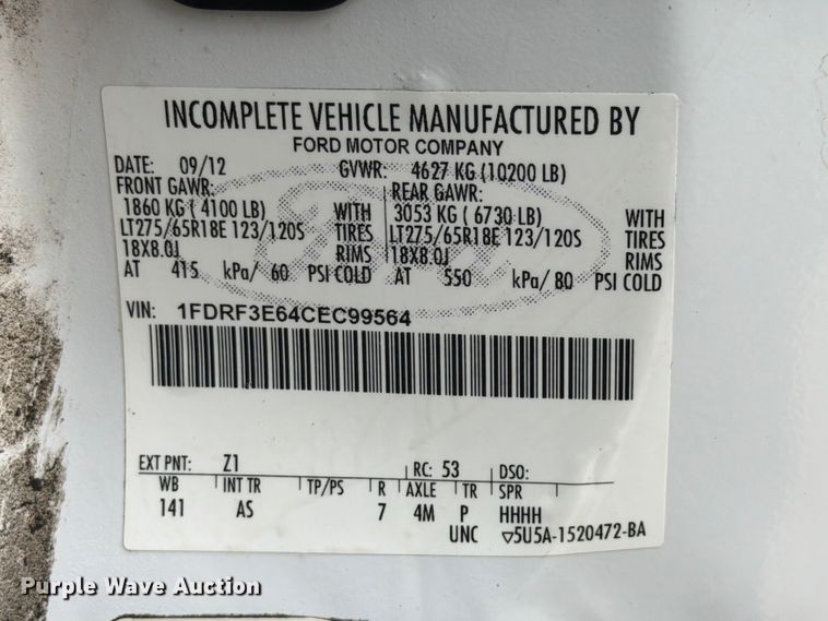 image for item EX4516 2012 Ford F350 Super Duty utility bed pickup truck