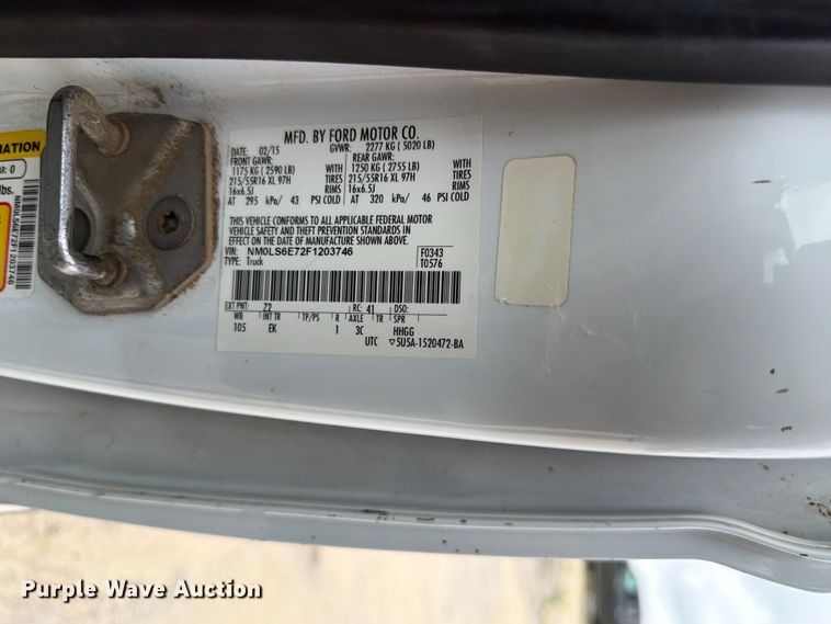 image for item EX4520 2015 Ford Transit Connect van