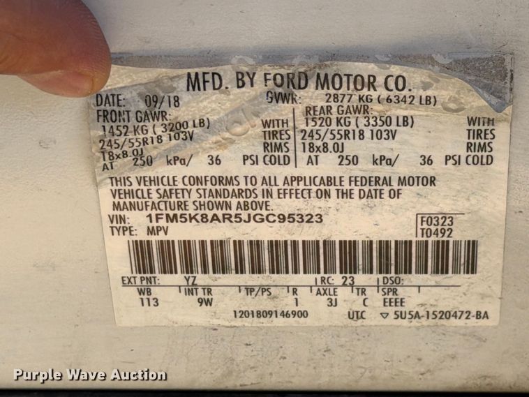 image for item EX4542 2018 Ford Explorer Police Interceptor SUV