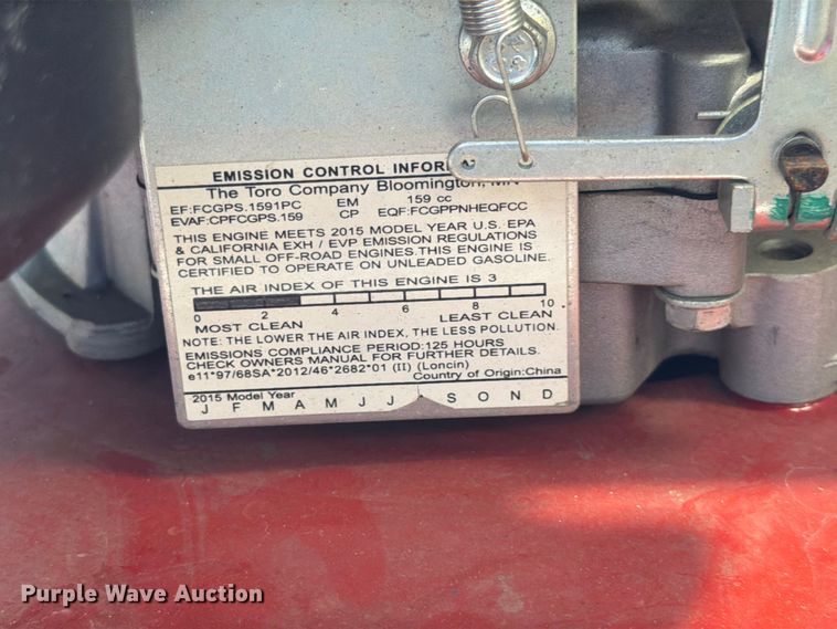 image for item EX5527 2015 Toro 20383 push mower
