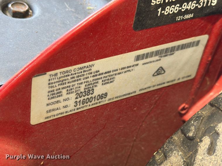 image for item EX5527 2015 Toro 20383 push mower