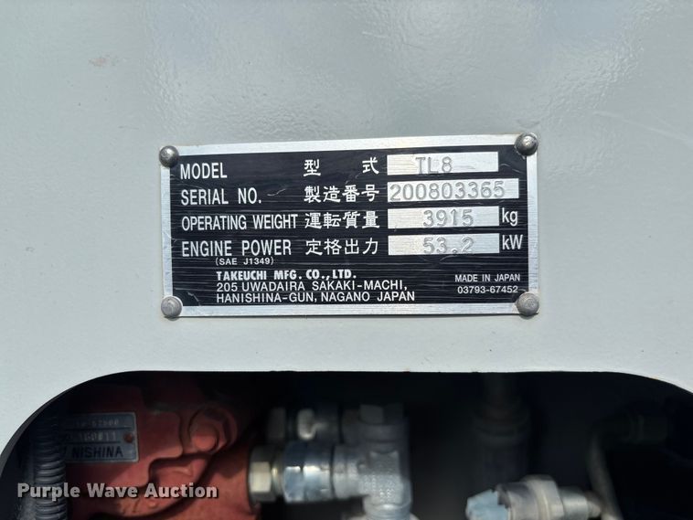image for item FC1704 2016 Takeuchi TL8 tracked skid steer loader