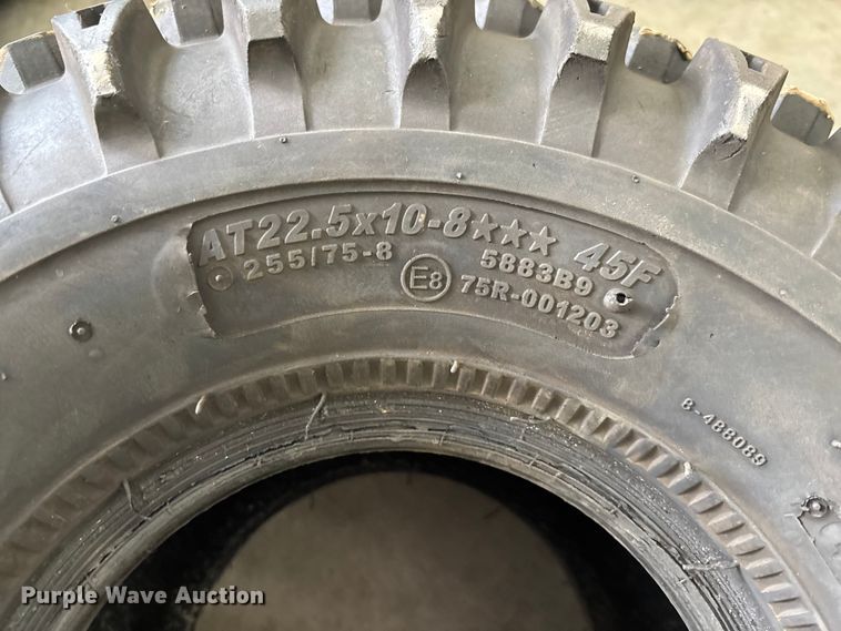 image for item FC1720 (2) Carlisle HD Field Trax 22.5x10-8 tires