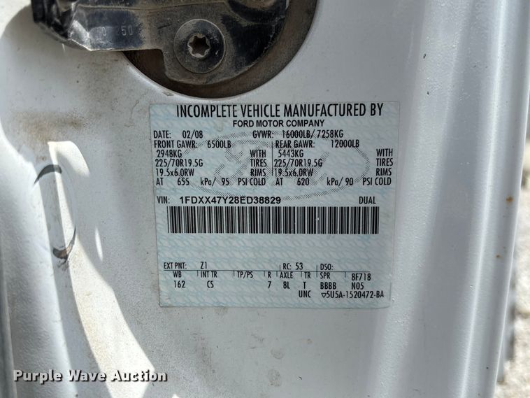 image for item FC1721 2008 Ford F450 Super Duty XL utility / service truck