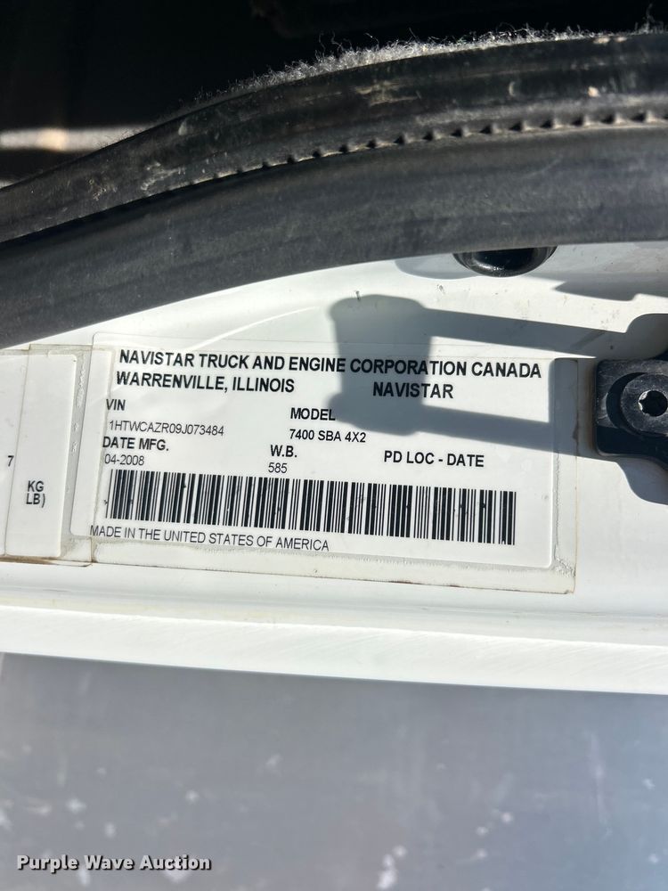 image for item FC2726 2009 International WorkStar 7400 sewer jetter truck