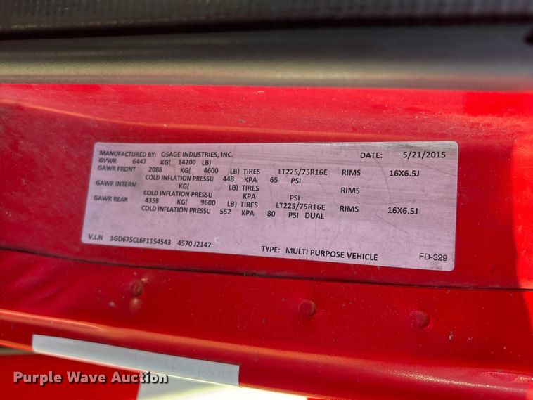 image for item FG0399 2015 GMC Savana 4500 ambulance