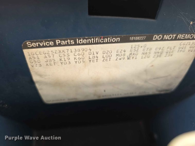 image for item FH6193 1989 Chevrolet G20 van