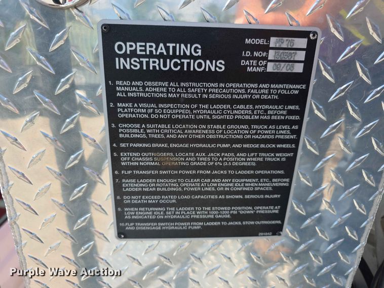 image for item FH6199 2005 E-One ladder fire truck