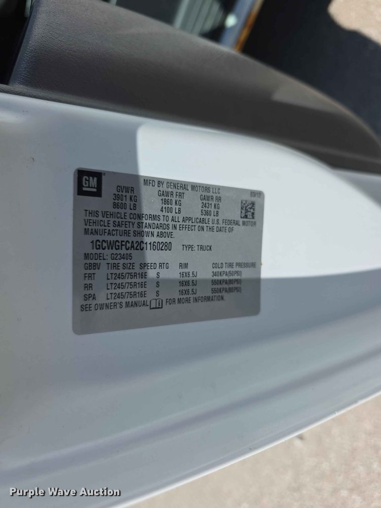 image for item FH6200 2012 Chevrolet Express 2500 van