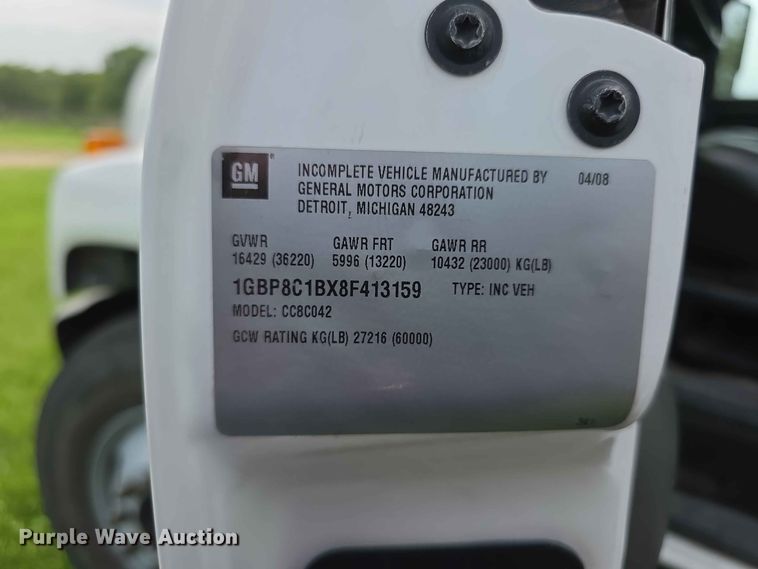 image for item FH6241 2008 Chevrolet C8500 bucket truck