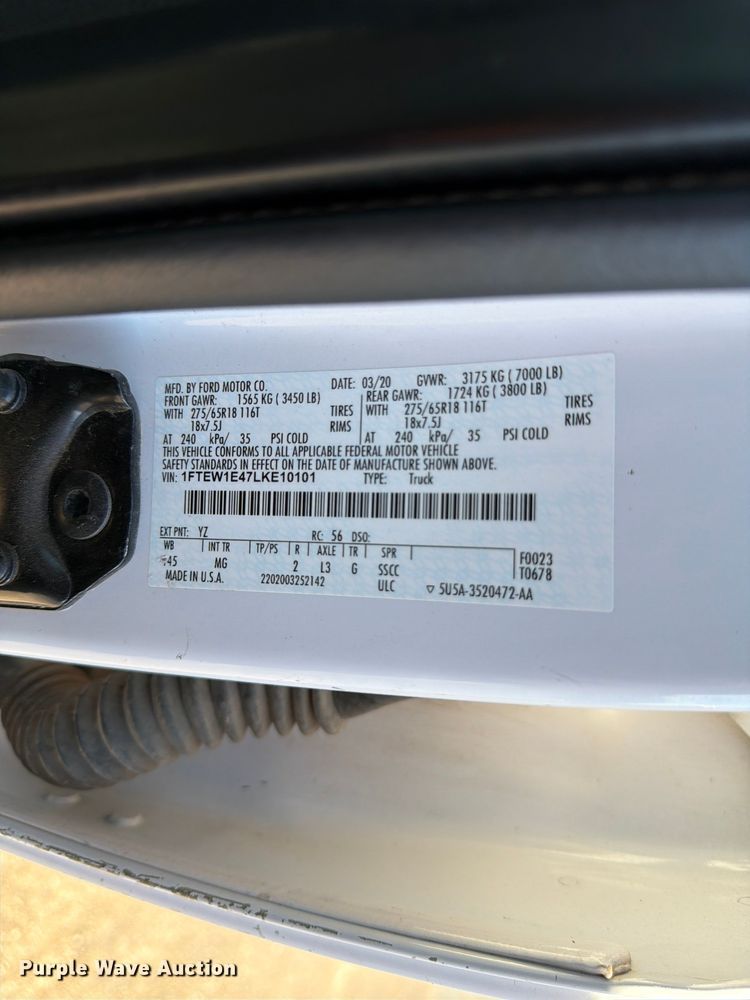 image for item FK4508 2020 Ford F-150 Crew Cab pickup truck