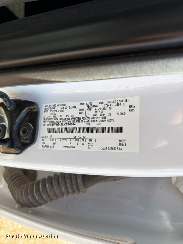 image for item FK4513 2020 Ford F150 Crew Cab pickup truck