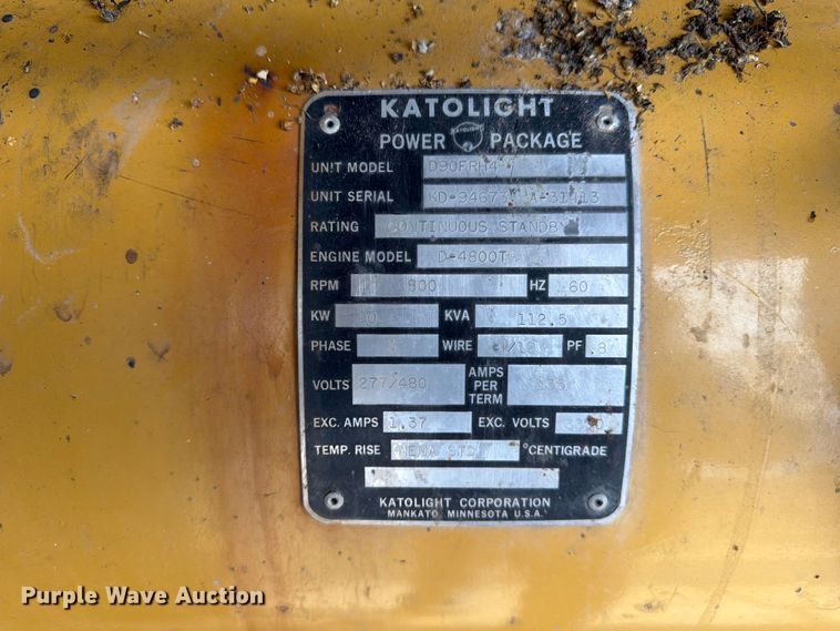 image for item FM7550 Katolight D90FRH4 generator