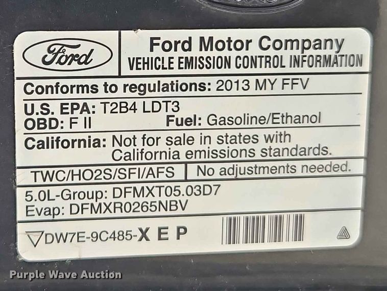 image for item FN5697 2013 Ford F150 Ext. Cab pickup truck