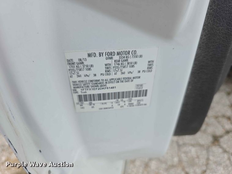 image for item FN5702 2013 Ford F150 XL Ext. Cab pickup truck