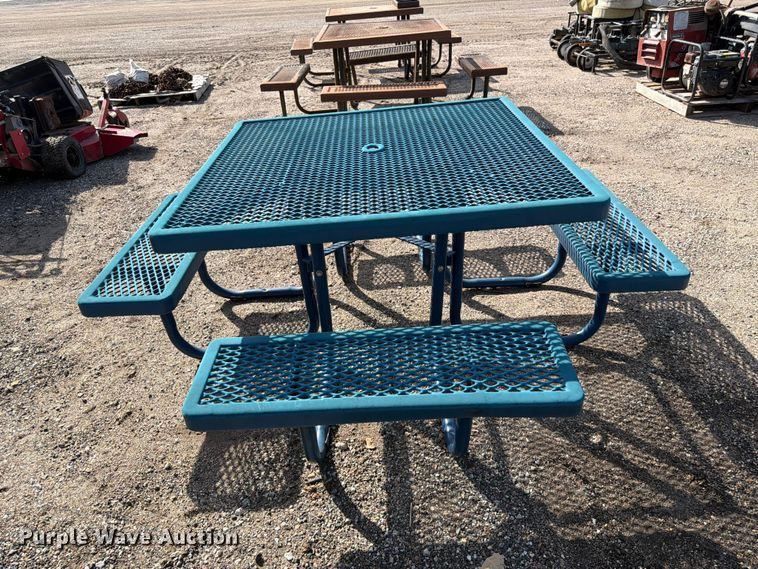 image for item NF9763 (3) metal picnic tables 
