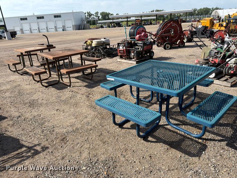 image for item NF9763 (3) metal picnic tables 