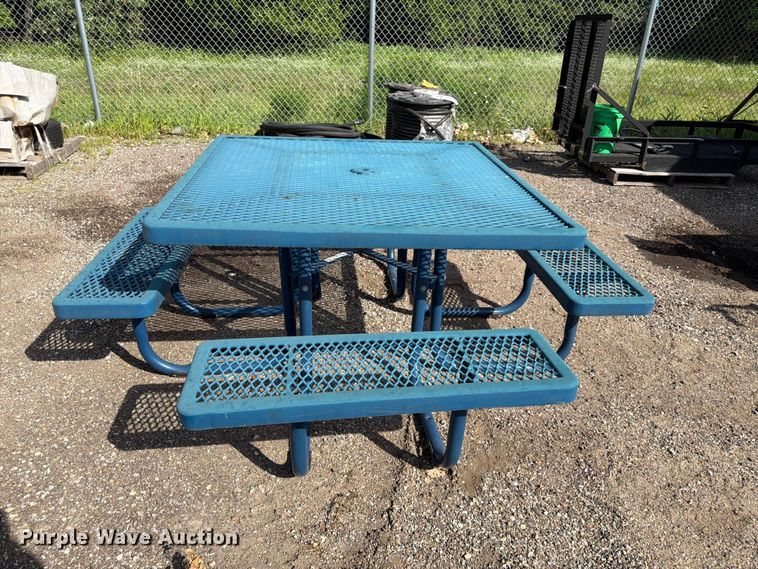 image for item NF9763 (3) metal picnic tables 