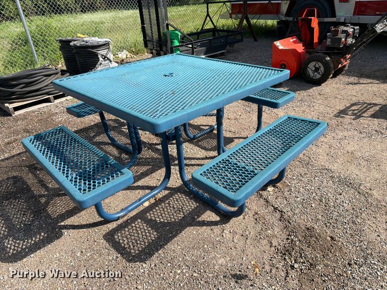 image for item NF9763 (3) metal picnic tables 