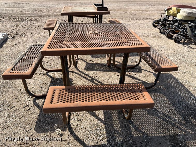 image for item NF9763 (3) metal picnic tables 