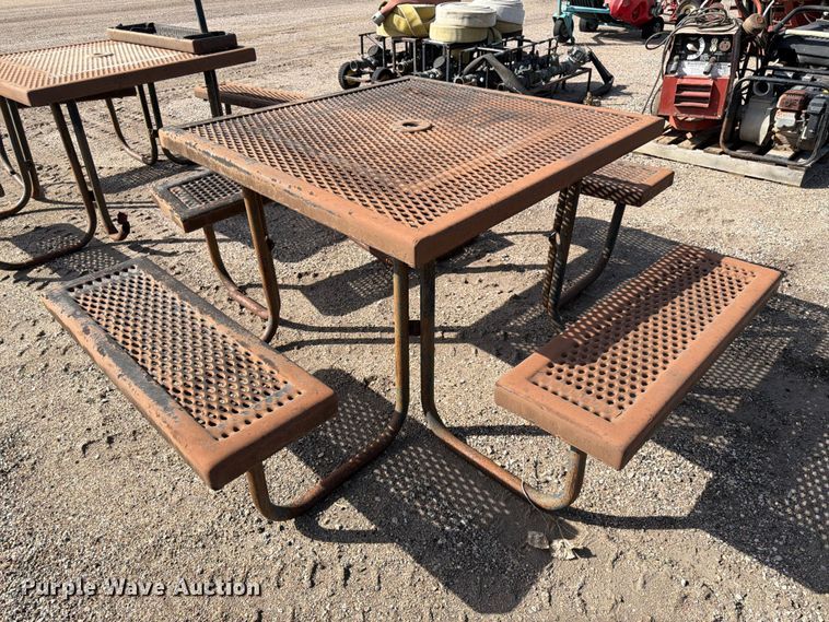 image for item NF9763 (3) metal picnic tables 